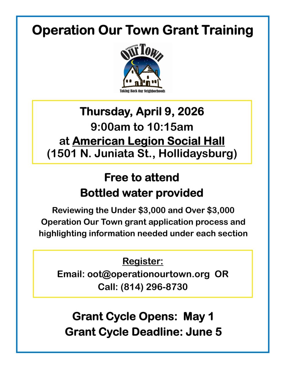 OOT 2026 Prevention Grant Cycle & Training | Operation Our Town